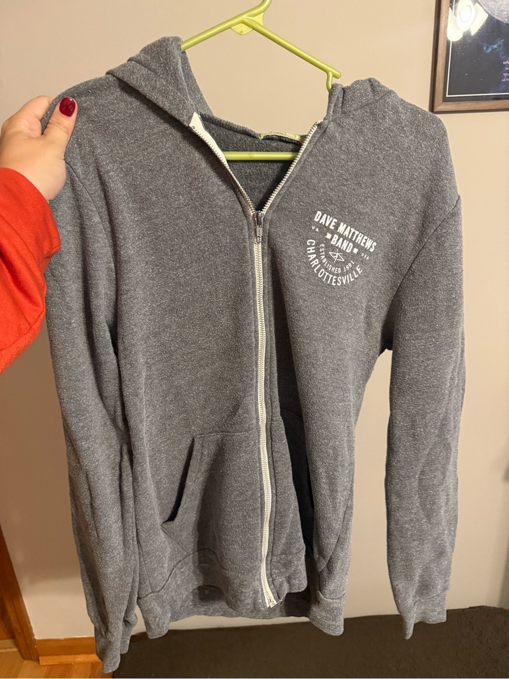 Dave Matthews Heather Gray Zip-Up Hoodie